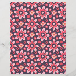 Rosa Retro-Blume-Muster, doppeltes Scrapbook