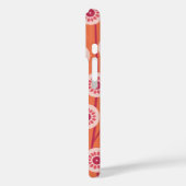 Rosa Retro-Blume Orange Hintergrund Case-Mate iPhone Hülle (Rückseite / Links)