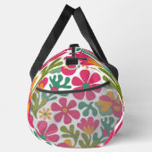Rosa Retro-Blumen Groovy nahtloses Muster Duffle Bag (Rechts)