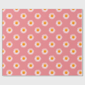Rosa Retro-Boho-Gänseblümchen Geschenkpapier (Flach)