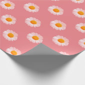 Rosa Retro-Boho-Gänseblümchen Geschenkpapier (Ecke)