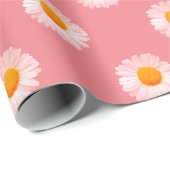 Rosa Retro-Boho-Gänseblümchen Geschenkpapier (Rolleneckpunkt)