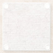 Rosa Retro Brick: Abstrakt gesättigt Glasuntersetzer (Rückseite)