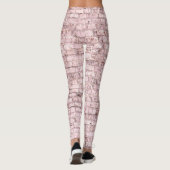 Rosa Retro Brick: Abstrakt gesättigt Leggings (Rückseite)
