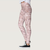 Rosa Retro Brick: Abstrakt gesättigt Leggings (Links)