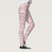 Rosa Retro Brick: Abstrakt gesättigt Leggings (Rechts)