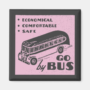 Rosa Retro-Bus Magnet