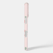 Rosa Retro Cherries Individuelle Name Monogramm Case-Mate iPhone Hülle (Rückseite / Rechts)