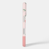 Rosa Retro Cherries Individuelle Name Monogramm Case-Mate iPhone Hülle (Rückseite / Rechts)