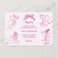 Rosa Retro Cocktail Party Bridal Registrierung ein
