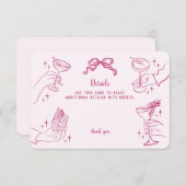 Rosa Retro Cocktail Party Details einfügen Begleitkarte (Vorne/Hinten)