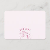 Rosa Retro Cocktail Party Pantoffeln Bitte einfüge Begleitkarte (Rückseite)