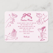 Rosa Retro Cocktail Party Pantoffeln Bitte einfüge Begleitkarte (Vorderseite)