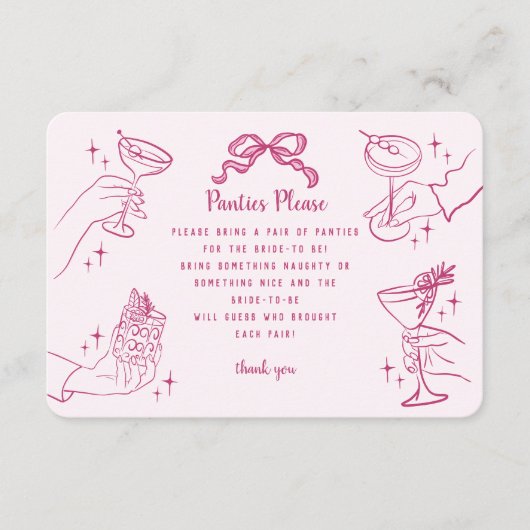 Rosa Retro Cocktail Party Pantoffeln Bitte einfüge Begleitkarte (Vorderseite)