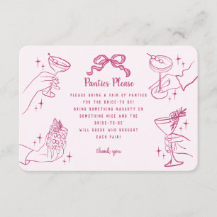 Rosa Retro Cocktail Party Pantoffeln Bitte einfüge Begleitkarte