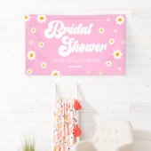Rosa Retro Daisy Blume Brautparty Banner (Insitu)