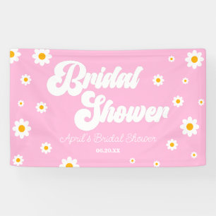 Rosa Retro Daisy Blume Brautparty Banner
