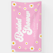 Rosa Retro Daisy Blume Brautparty Banner (Vertikal)