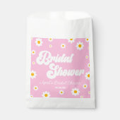 Rosa Retro Daisy Blume Brautparty Geschenktütchen (Vorderseite)