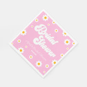 Rosa Retro Daisy Blume Brautparty Serviette (Ecke)