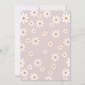 Rosa Retro Daisy Erstgeburtstag Party Einladungen (Rückseite)