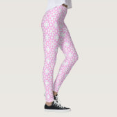 Rosa Retro-Daisy-Muster-Leggings Leggings (Rechts)
