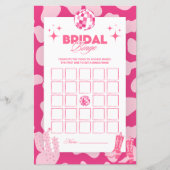 Rosa Retro Disco Brautparty Bingo Game Cards (Vorderseite)
