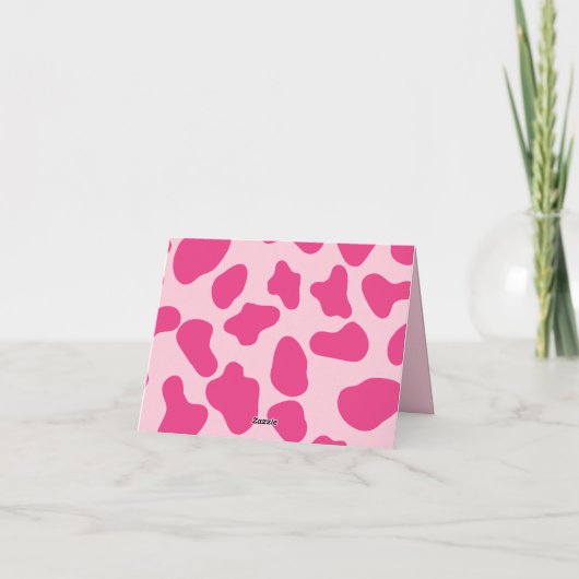 Rosa Retro Disco Cowgirl Name Platzkarten Karte (Rückseite)