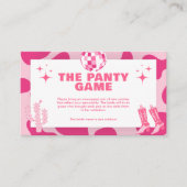 Rosa Retro Diskothek Cowgirl The Panty Game Begleitkarte (Vorderseite)