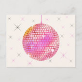 Rosa Retro-Diskothek Postkarte (Vorderseite)
