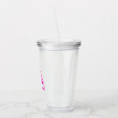 Rosa Retro Dolgramm Acryltrinkbecher (Links)