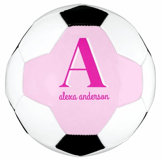 Rosa Retro Dolgramm Fußball (Vorderseite)
