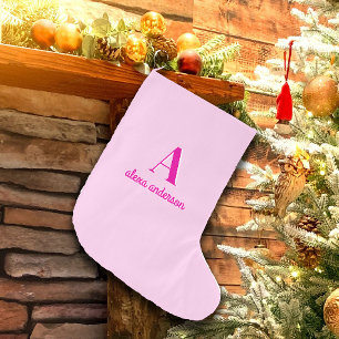 Rosa Retro Dolgramm Kleiner Weihnachtsstrumpf