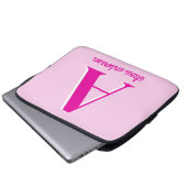 Rosa Retro Dolgramm Laptopschutzhülle (Vorne Knopf)