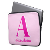 Rosa Retro Dolgramm Laptopschutzhülle (Vorderseite Links)