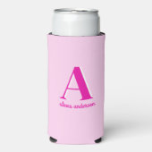 Rosa Retro Dolgramm Selters Dosenkühler (Seltzer Vorderseite)