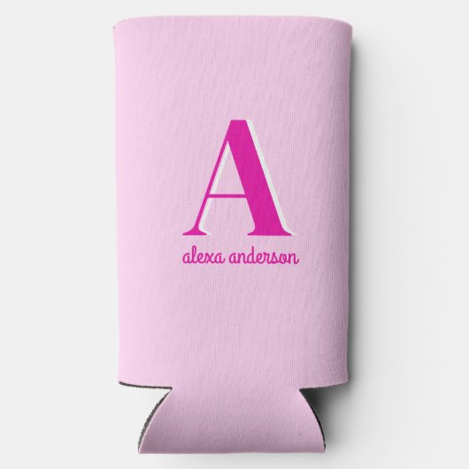 Rosa Retro Dolgramm Selters Dosenkühler (Rückseite)