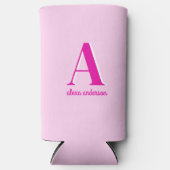 Rosa Retro Dolgramm Selters Dosenkühler (Vorderseite)