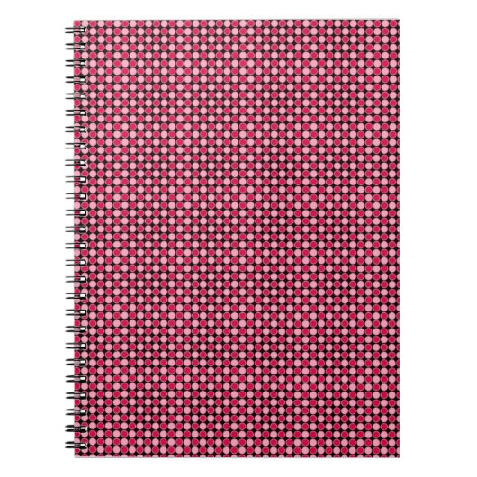 Rosa Retro Dot Checkerboard Notizblock (Vorderseite)
