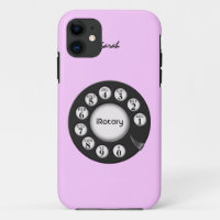 Rosa Retro Drehart-Telefon
