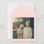 Rosa Retro Ein Foto Moderne Arkadenkarte Einladung (Rückseite)
