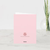 Rosa Retro farbenfrohe Blüte Personalisiert Geburt Karte (Rückseite)