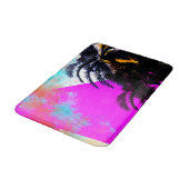 Rosa Retro farbenfrohe Sommerzeit Beach Palmen Badematte (Schrägansicht)