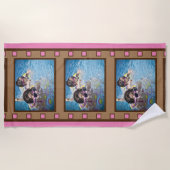 Rosa Retro Film Strip Foto Badetuch (Vorderseite)