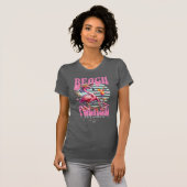 Rosa Retro Flamingo Girls Wochenende T-Shirt (Vorne ganz)