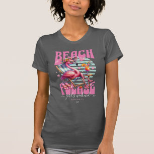 Rosa Retro Flamingo Girls Wochenende T-Shirt