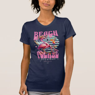 Rosa Retro Flamingo Girls Wochenende T-Shirt