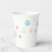 Rosa Retro-Friedenszeichen Geburtstag Papier Cups Pappbecher (Links)