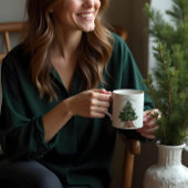 Rosa Retro Fun Vintag Farm Frische Baummonogramm Kaffeetasse