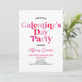 Rosa Retro-Galentine-Valentinstag-Party Einladung (Stehend Vorderseite)